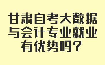 甘肃自考大数据与会计专业就业有优势吗?